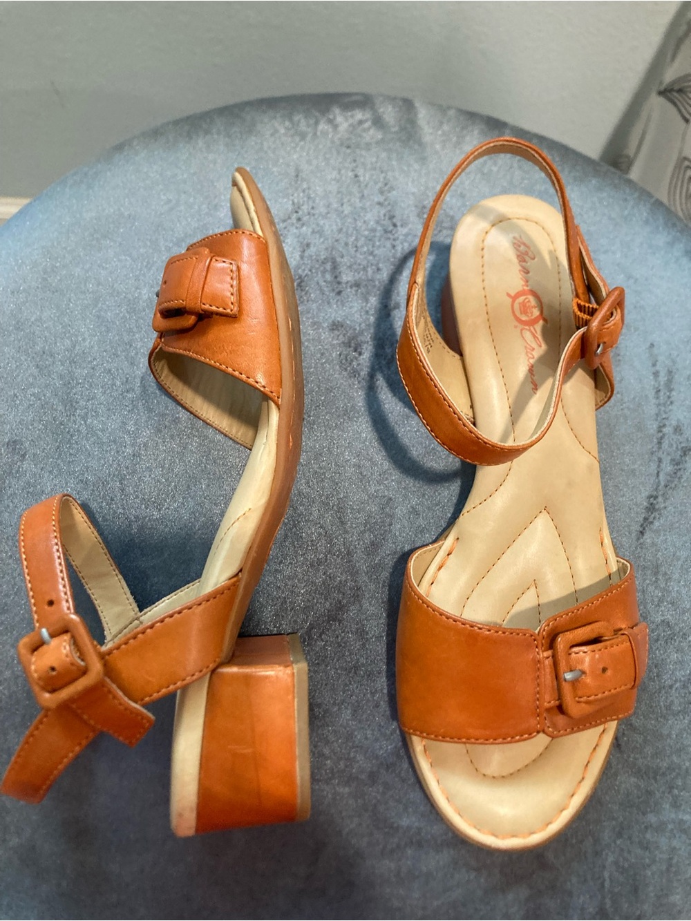 Born Crown Burnt Orange Leather Sandals 8/39